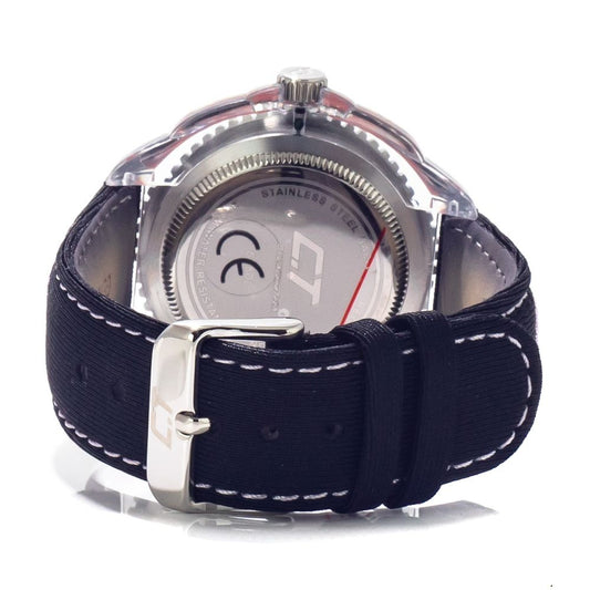 Black Leather Dress Watch