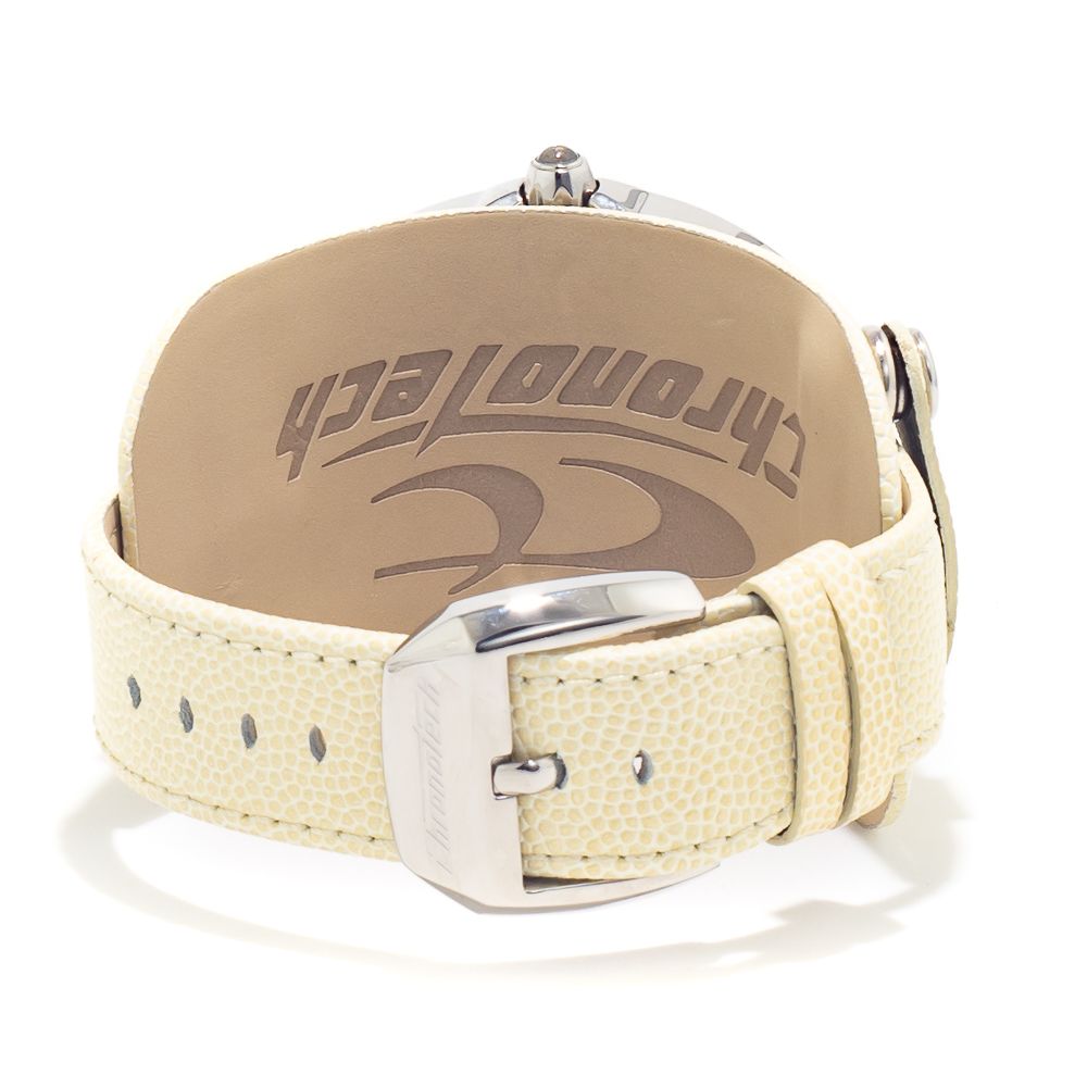 Beige Leather Dress Watch