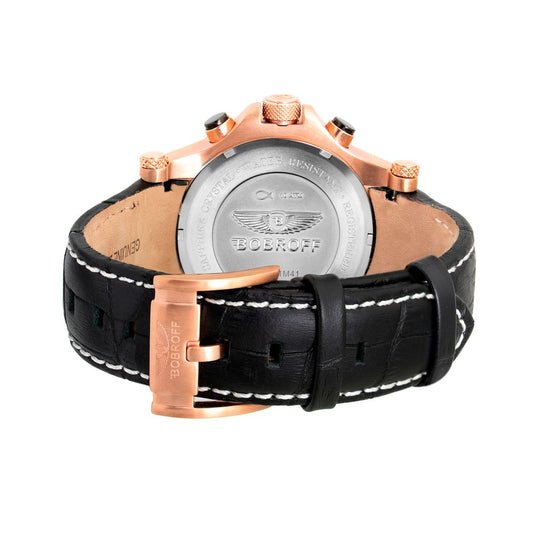 Black Leather Dress Watch