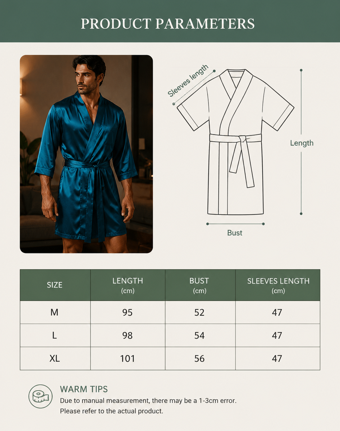 Men's Luxury Hooded Bathrobe – Silk Kimono Loungewear Robe