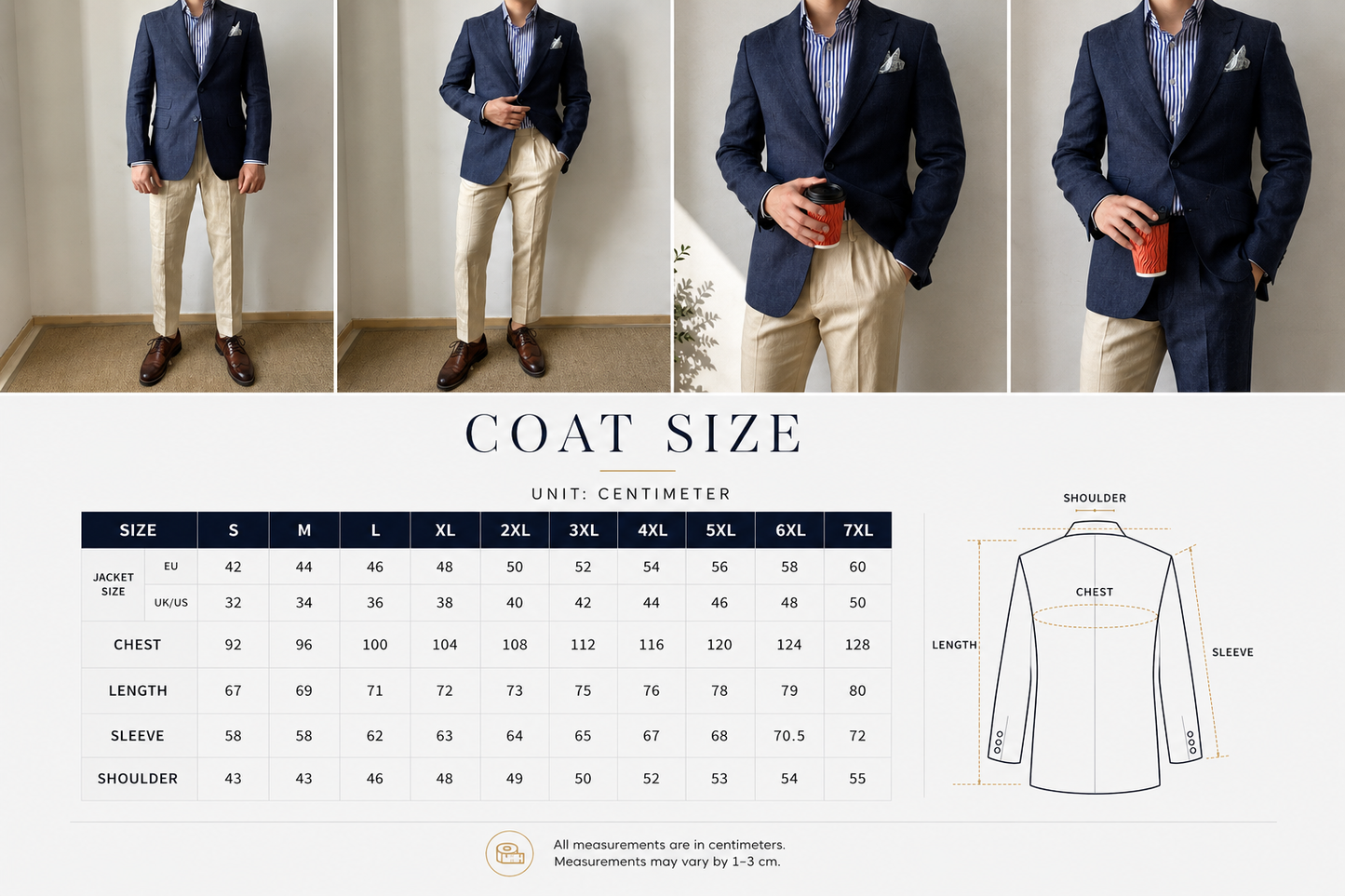 Men's Navy Linen Blazer — British Gentleman Edition