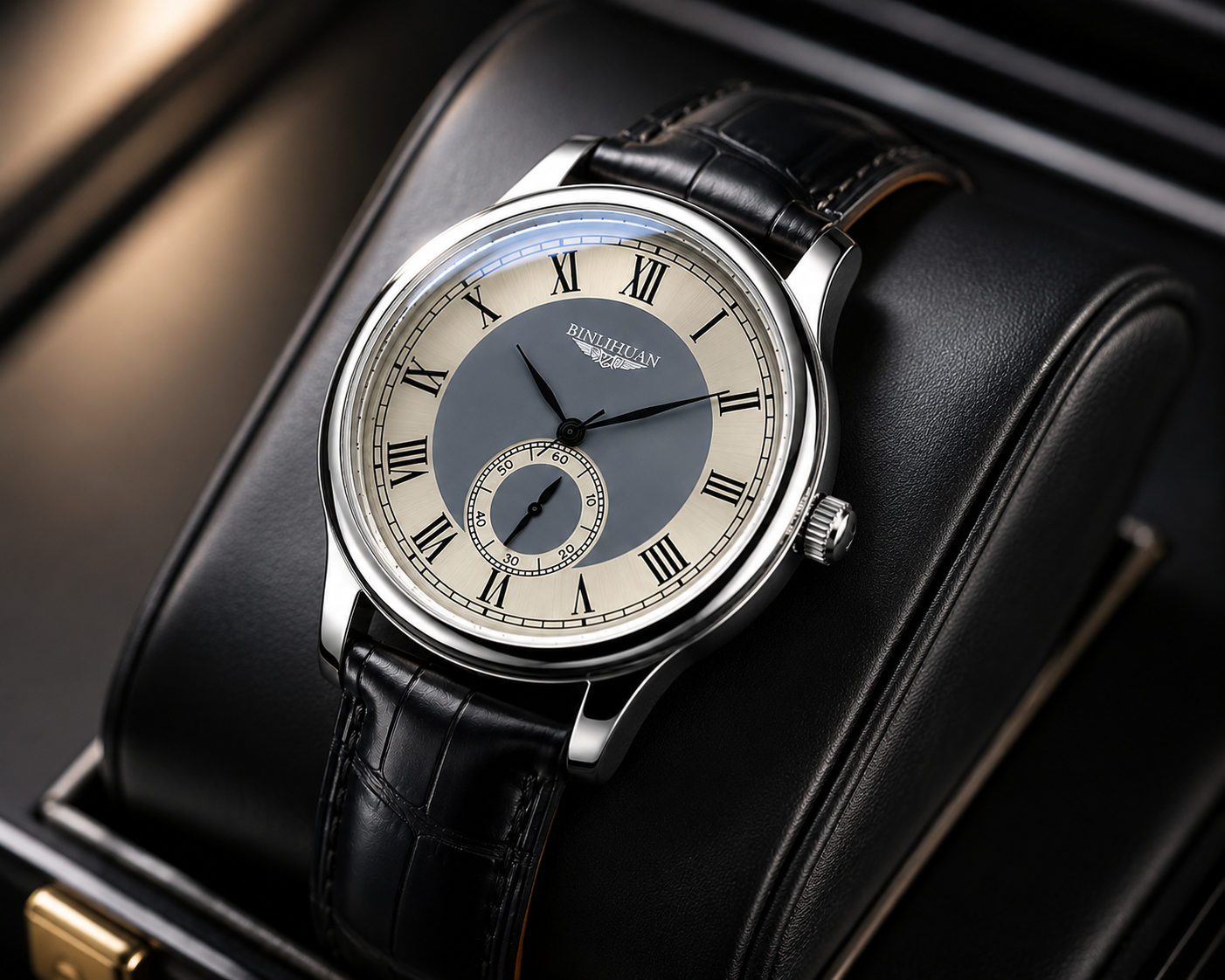 WLISTH Classic Luminous Quartz Watch – Leather Band, Waterproof